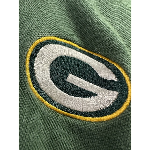 VTG Green Bay Packers Shirt Men's XL Green Yellow Y2K Polo 2003 NFL Playoffs - Picture 12 of 16